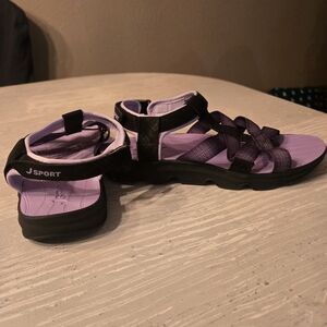 J Sport Purple and Black Sandals Womens 7